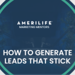 Insurance agent reviewing marketing strategy to generate new client leads